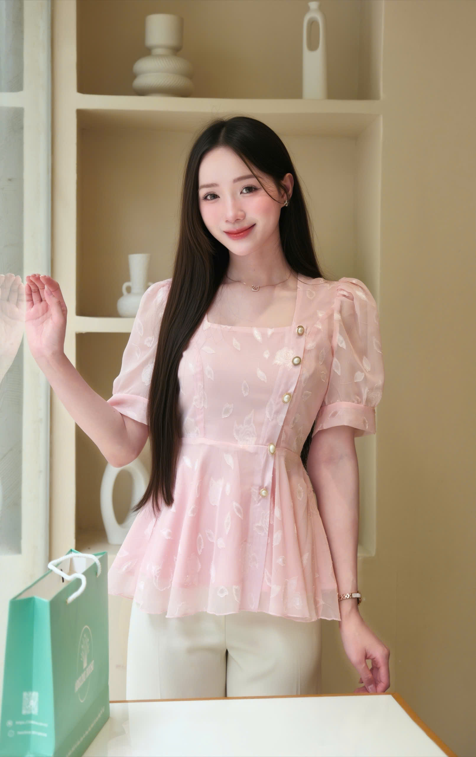 ADELINE HOUSE- SET ÁO VOAN TIỂU THƯ + QUẦN DÀI THANH LỊCH/ SET ĐỒ CÔNG SỞ/ THANH LỊCH- TK181.2 + TK189.1 SIZE XS S M L XL 2XL 3XL 4XL