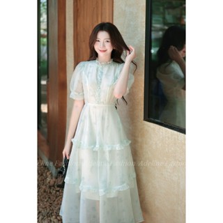Adeline House - Váy cổ bèo dáng dài xòe bồng xinh xắn - TK65