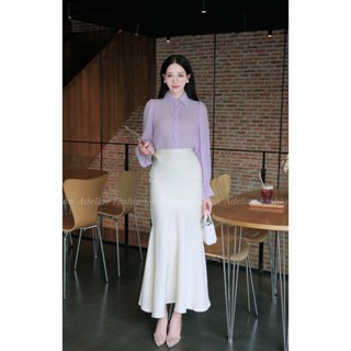 Adeline House - Áo sơ mi voan sạn dài tay cổ điển thanh lịch - TK45