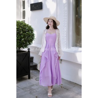 Adeline House - Váy 2 dây Maxi xòe bèo bồng công chúa xinh xắn - TK20 TÍM