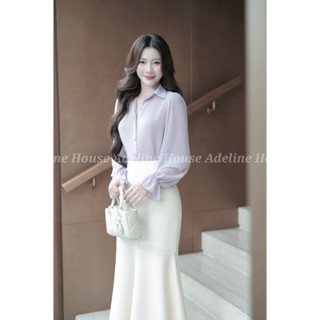 Adeline House - Áo sơ mi voan sạn dài tay cổ điển thanh lịch - TK45