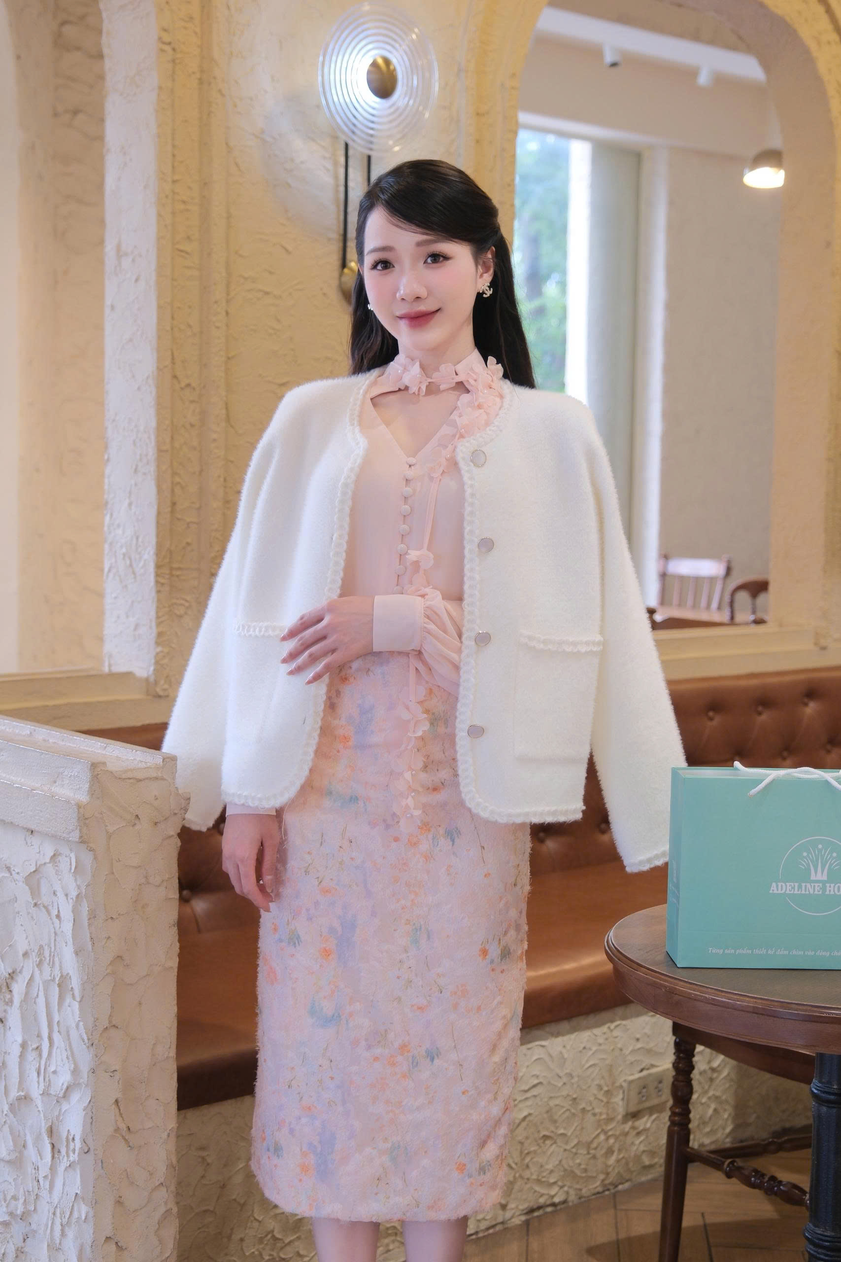 ADELINE HOUSE-Set Nàng Thơ Pastel – Áo Voan Cổ Hoa & Chân Váy Hoa Cao Cấp TK124 + TK 140 SIZE S M L XL 2XL 3XL 4XL