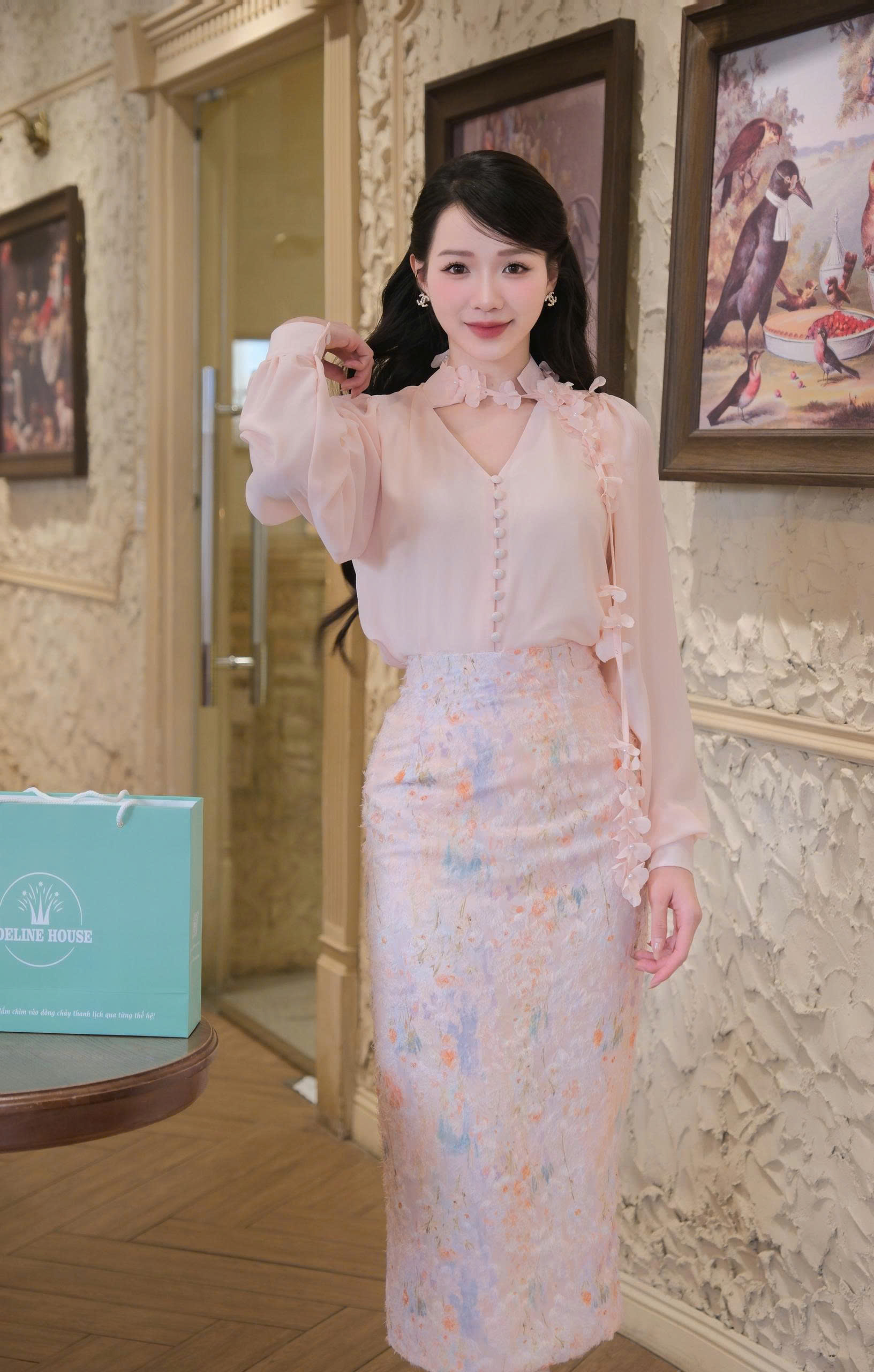 ADELINE HOUSE- Peony Peach Blouse TK140