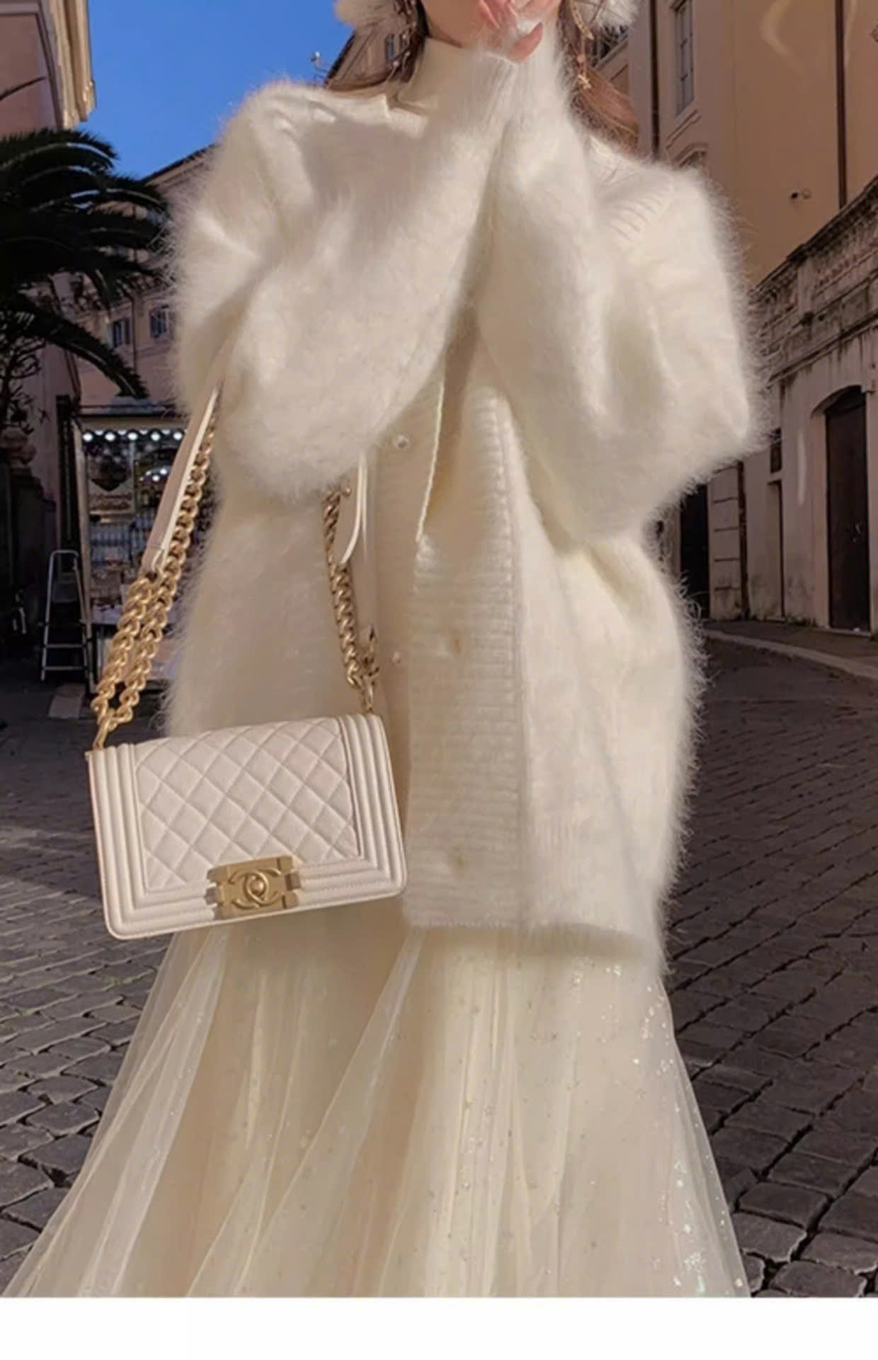 ADELINE HOUSE- ÁO KHOÁC LEN TRẮNG DÀI TK143