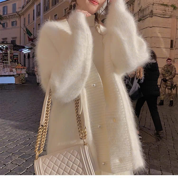 ADELINE HOUSE- ÁO KHOÁC LEN TRẮNG DÀI TK143