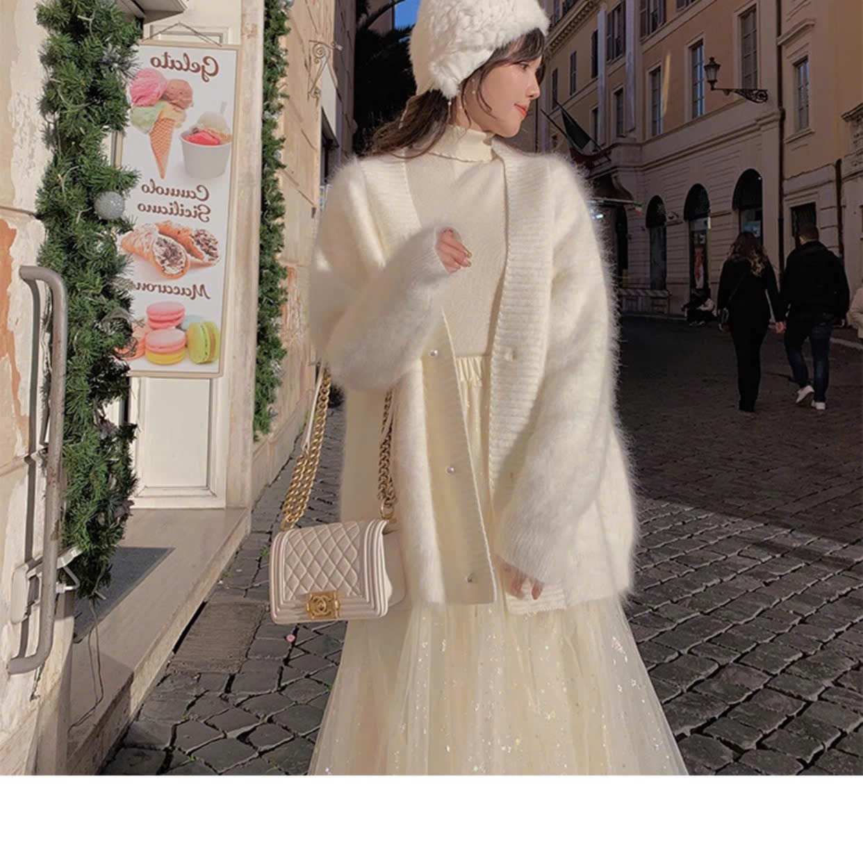 ADELINE HOUSE- ÁO KHOÁC LEN TRẮNG DÀI TK143