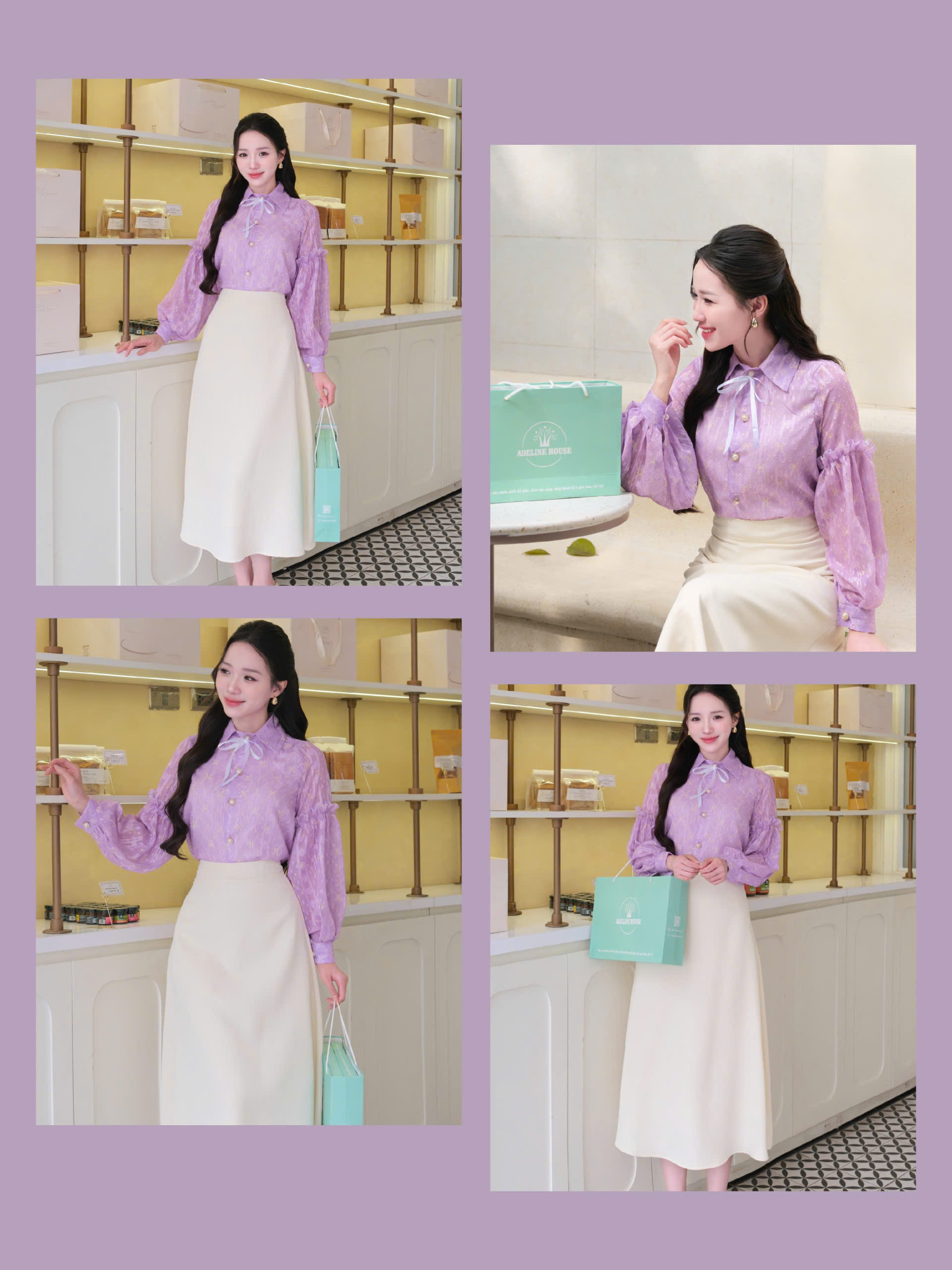 ADELINE HOUSE - SET VÁY TÍM PASTEL – NÀNG THƠ CÔNG SỞ- TK153.1