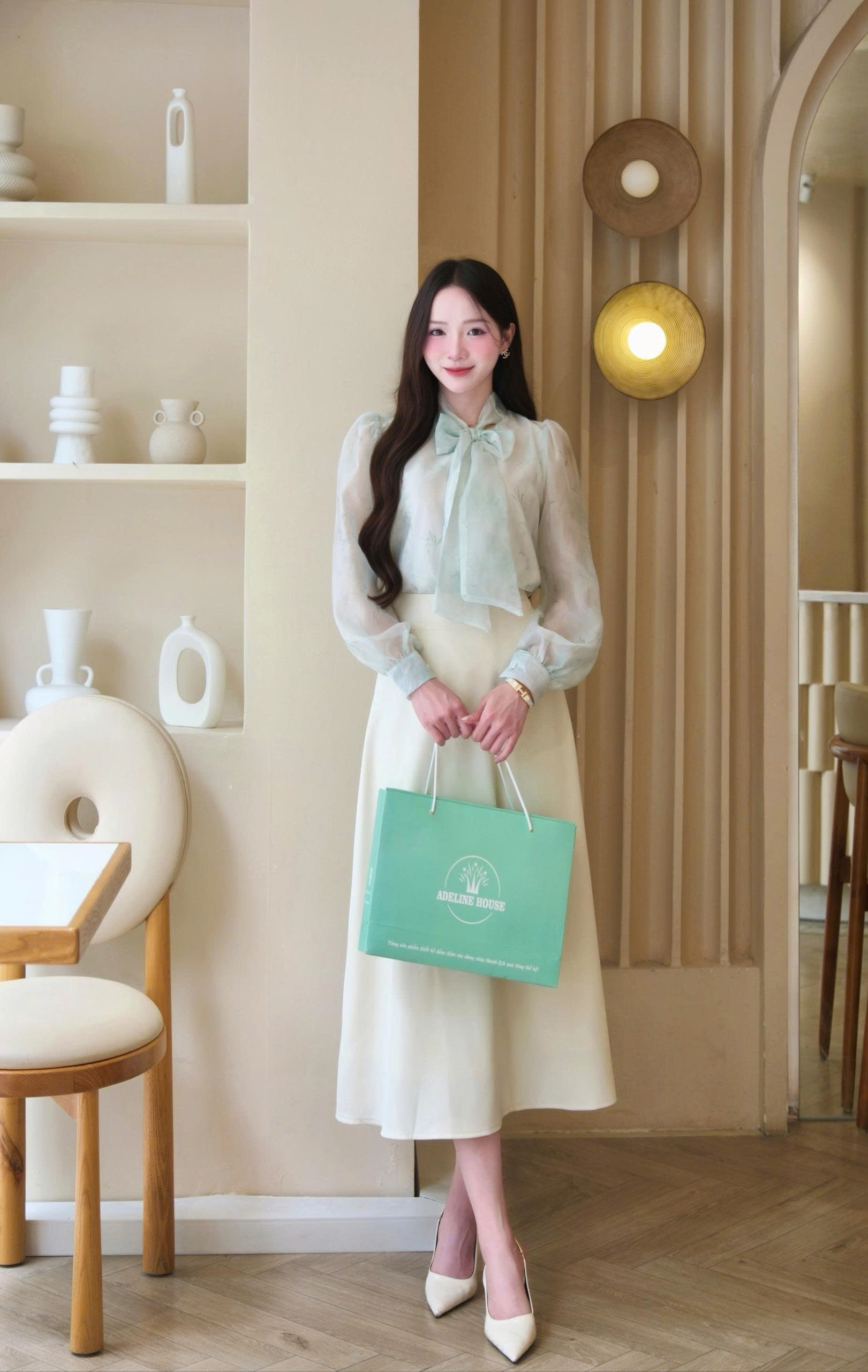 ADELINE HOUSE -  ĐẦM XANH NGỌC – NÀNG THƠ THANH LỊCH - TK195.1