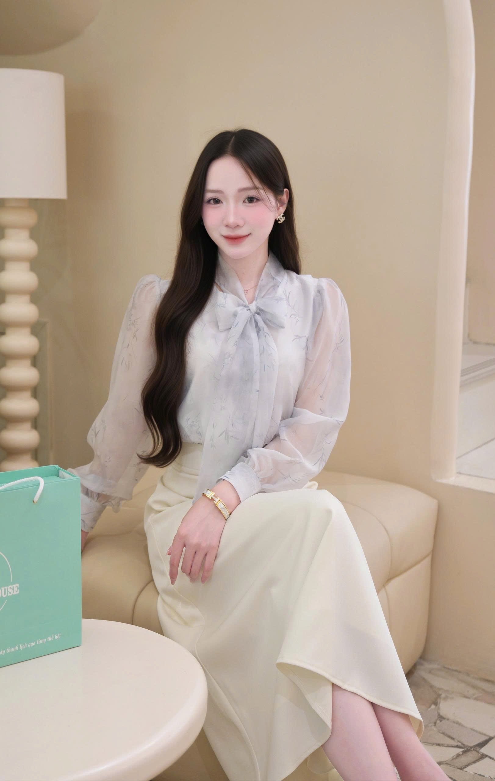 ADELINE HOUSE - ĐẦM XANH XÁM PASTEL – NÀNG THƠ CÔNG SỞ - TK195.2