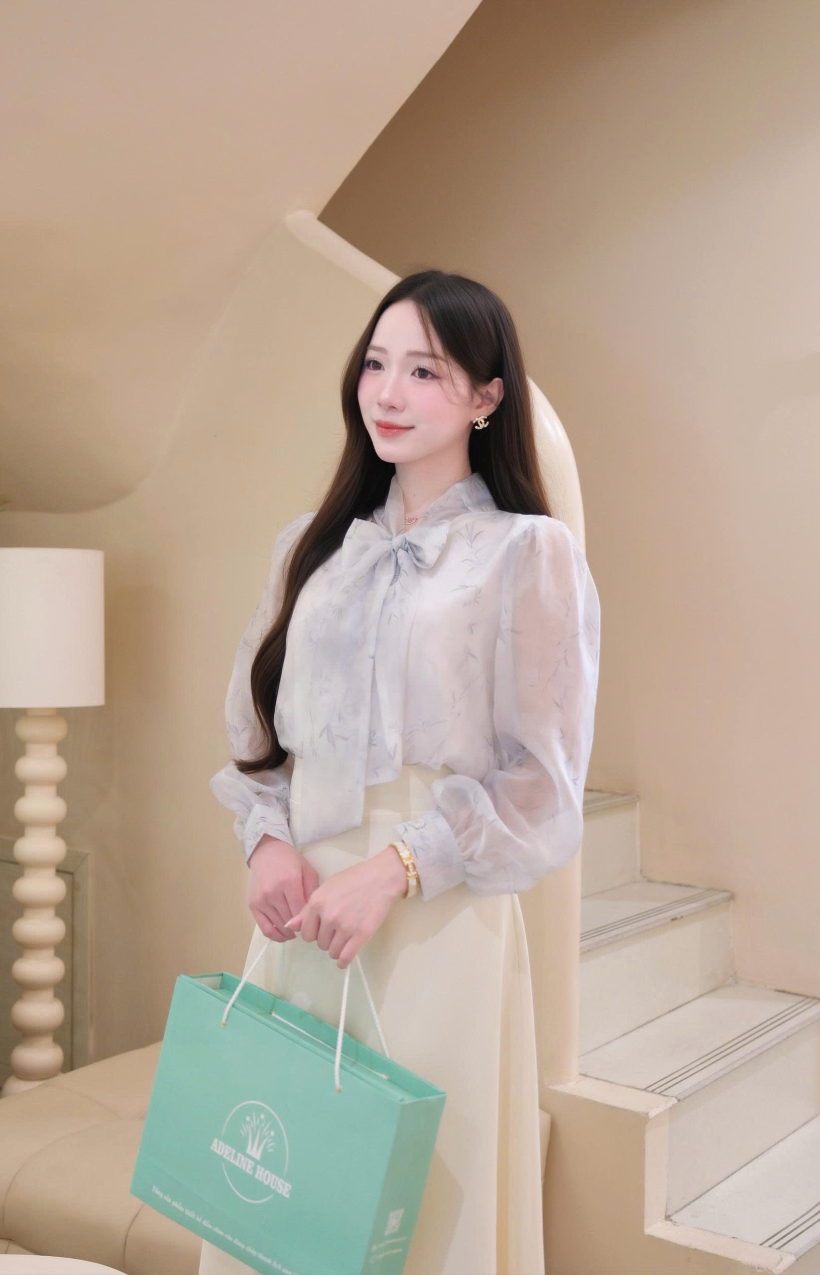 ADELINE HOUSE - ĐẦM XANH XÁM PASTEL – NÀNG THƠ CÔNG SỞ - TK195.2