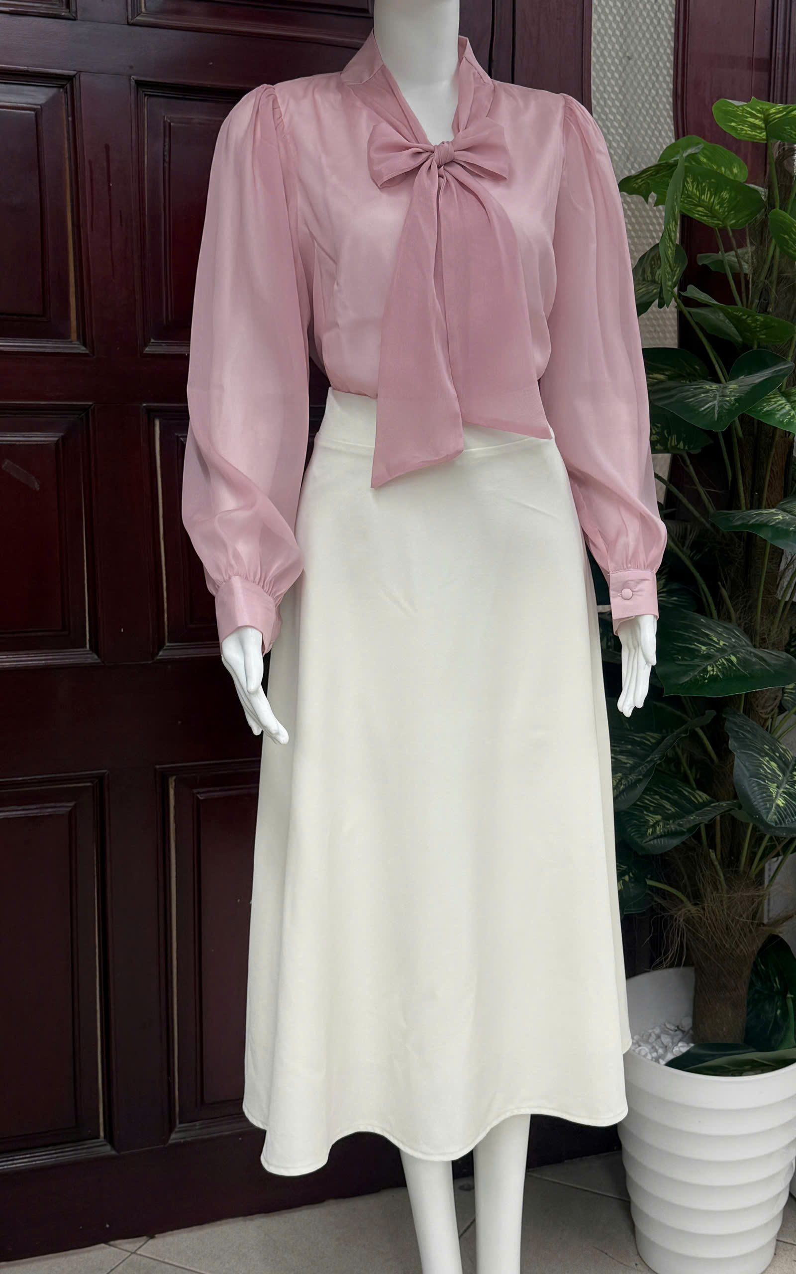 ADELINE HOUSE- SET VÁY SƠ MI NƠ+ CHÂN VÁY CÔNG SỞ- TK152.5 + TK157.3 SIZE XS S M L XL 2XL 3XL 4XL