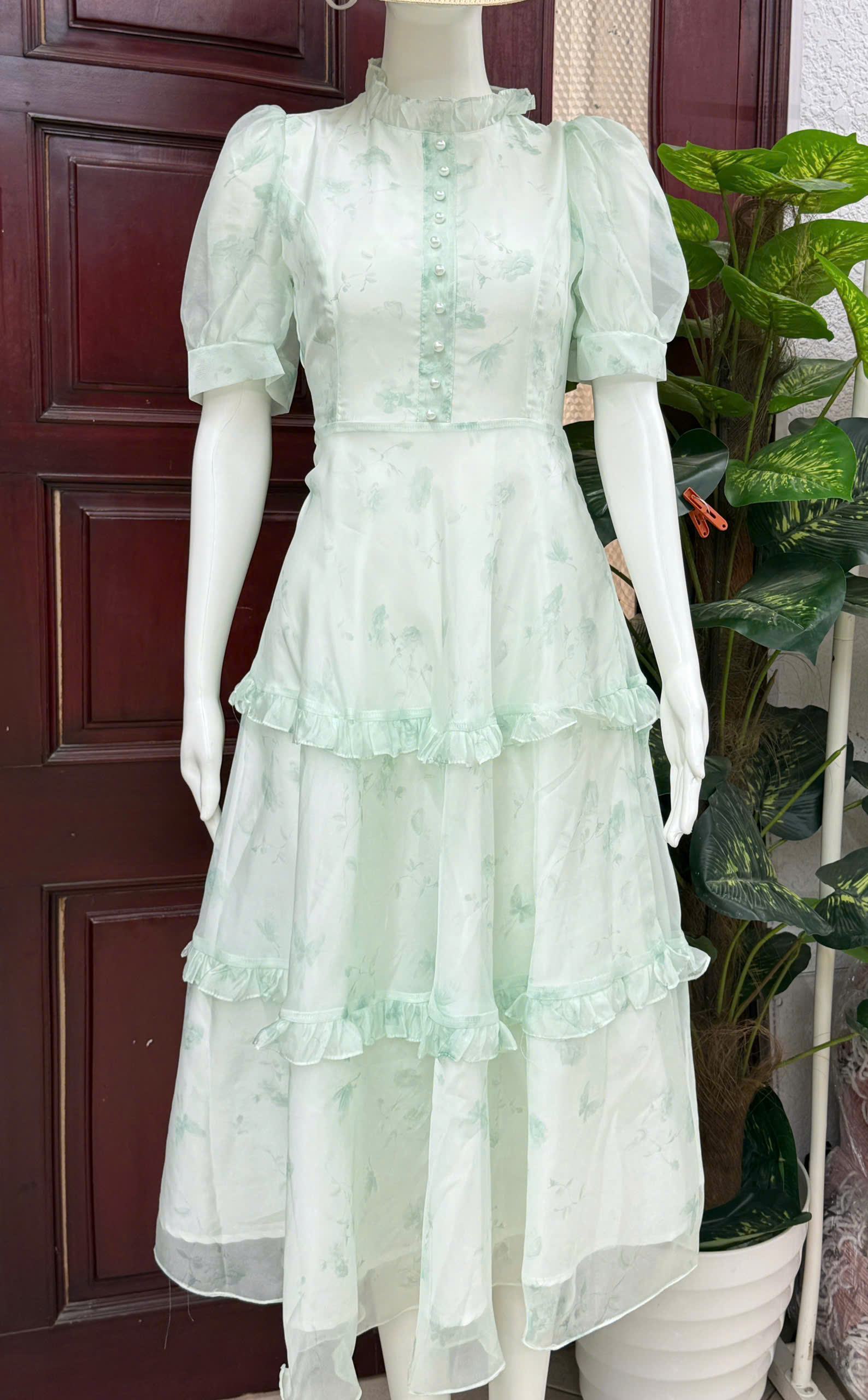 ADELINE HOUSE- Đầm Voan Tiểu Thư Xanh Mint/ Thanh Lịch- TK65