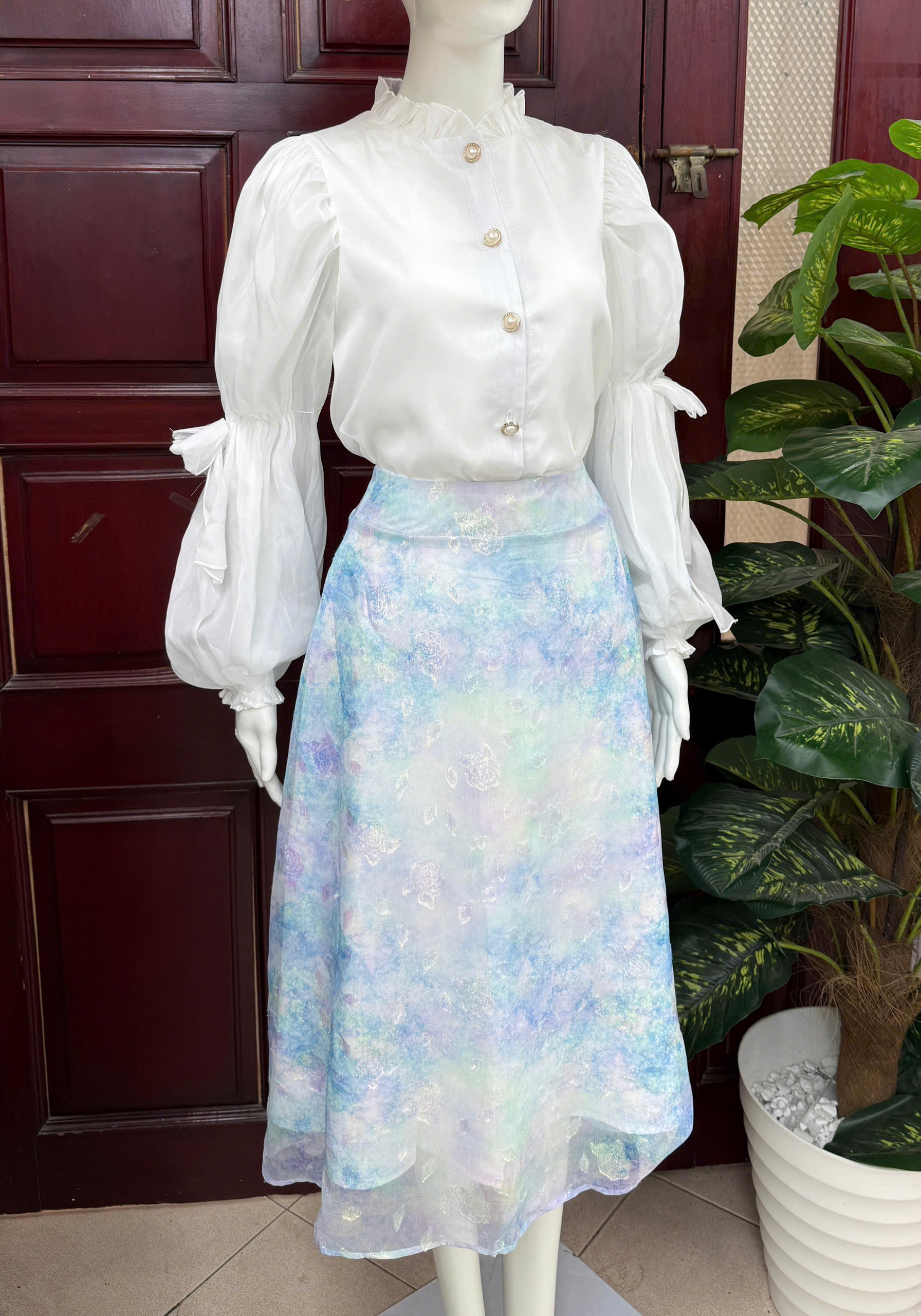 ADELINE HOUSE- SET VÁY CÔNG SỞ PASTEL XANH – NÀNG THƠ NHẸ NHÀNG- TK170.1 +TK157.9