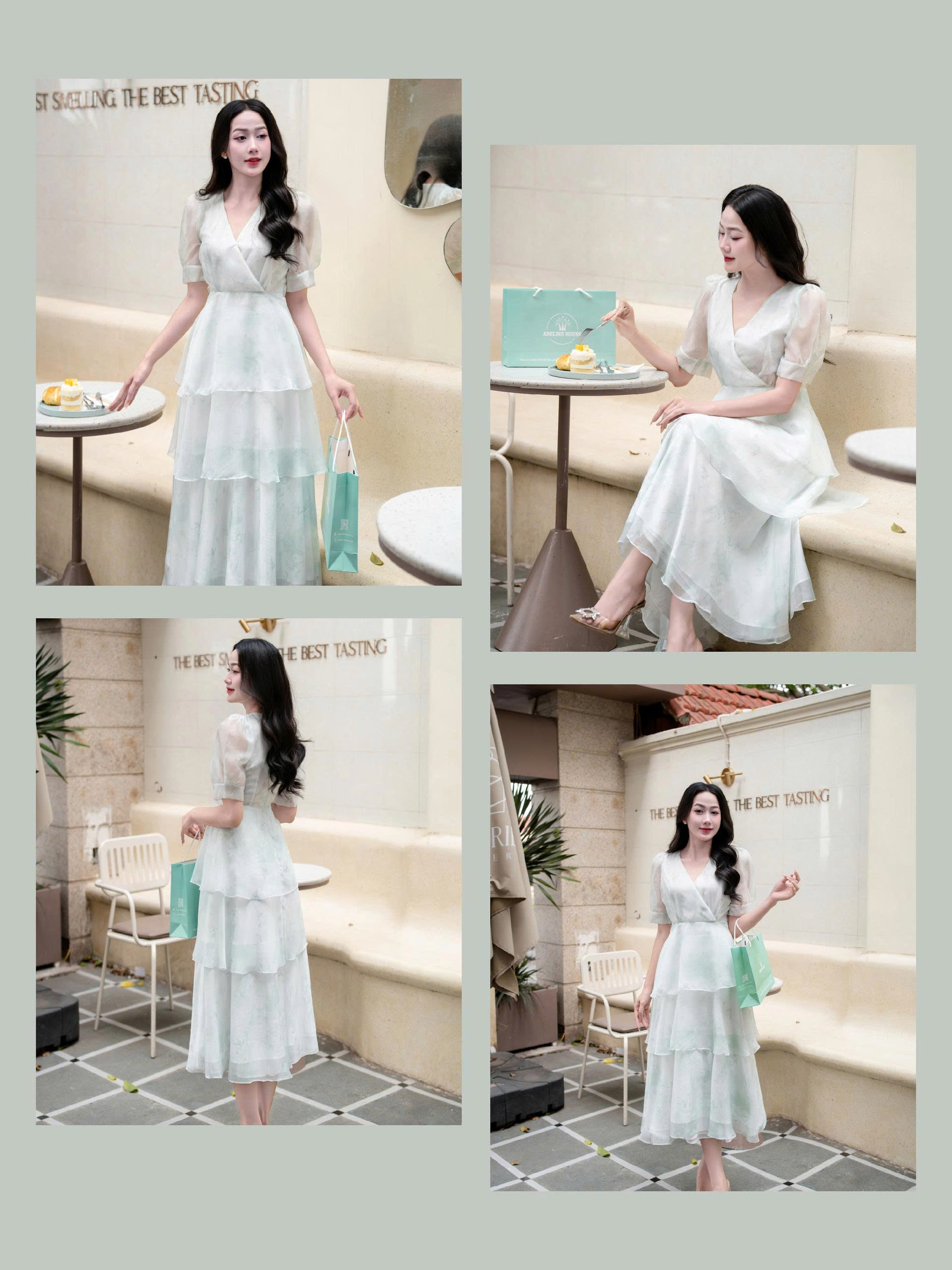 ADELINE HOUSE - VÁY HOA CỔ CHỮ V THANH LỊCH – NHẸ NHÀNG TK114.1