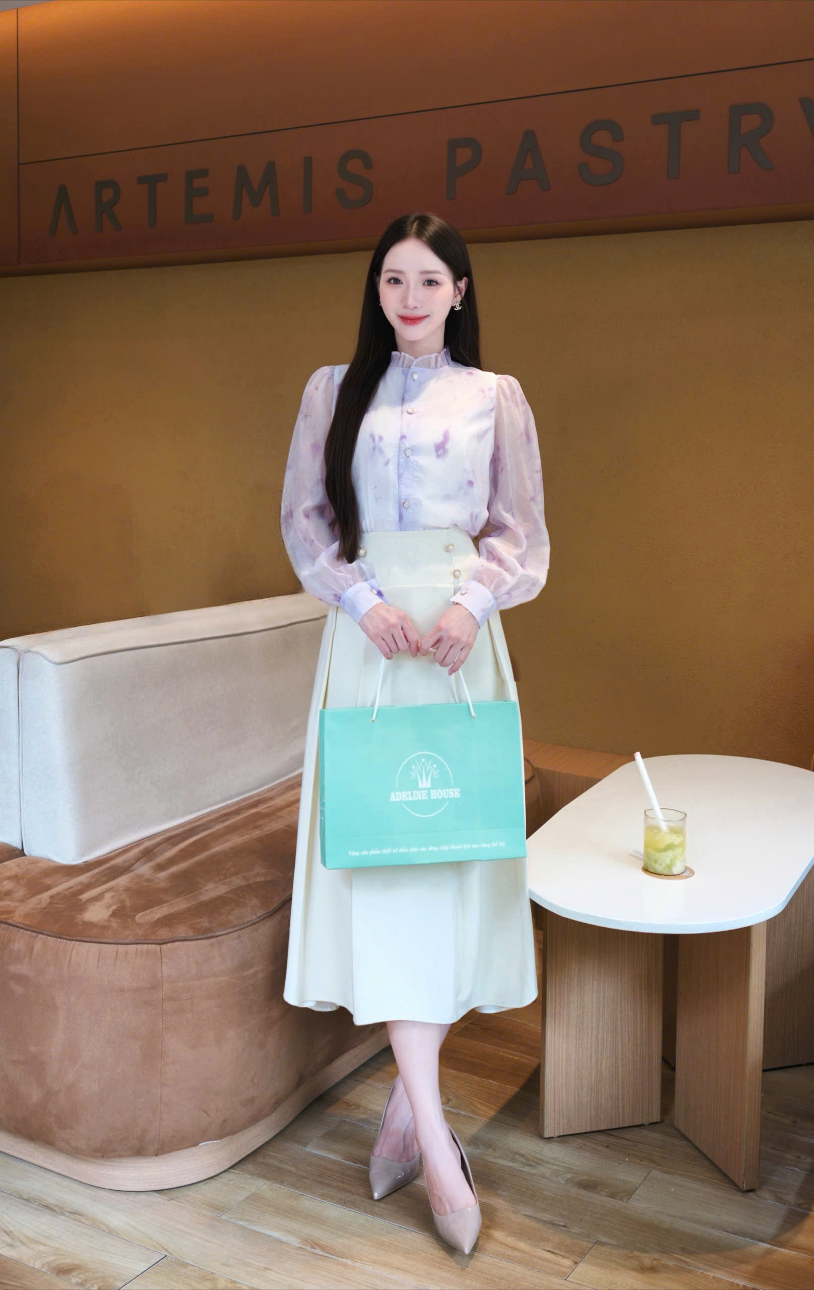 ADELINE HOUSE- Chân váy công sở xếp ly dài TK165