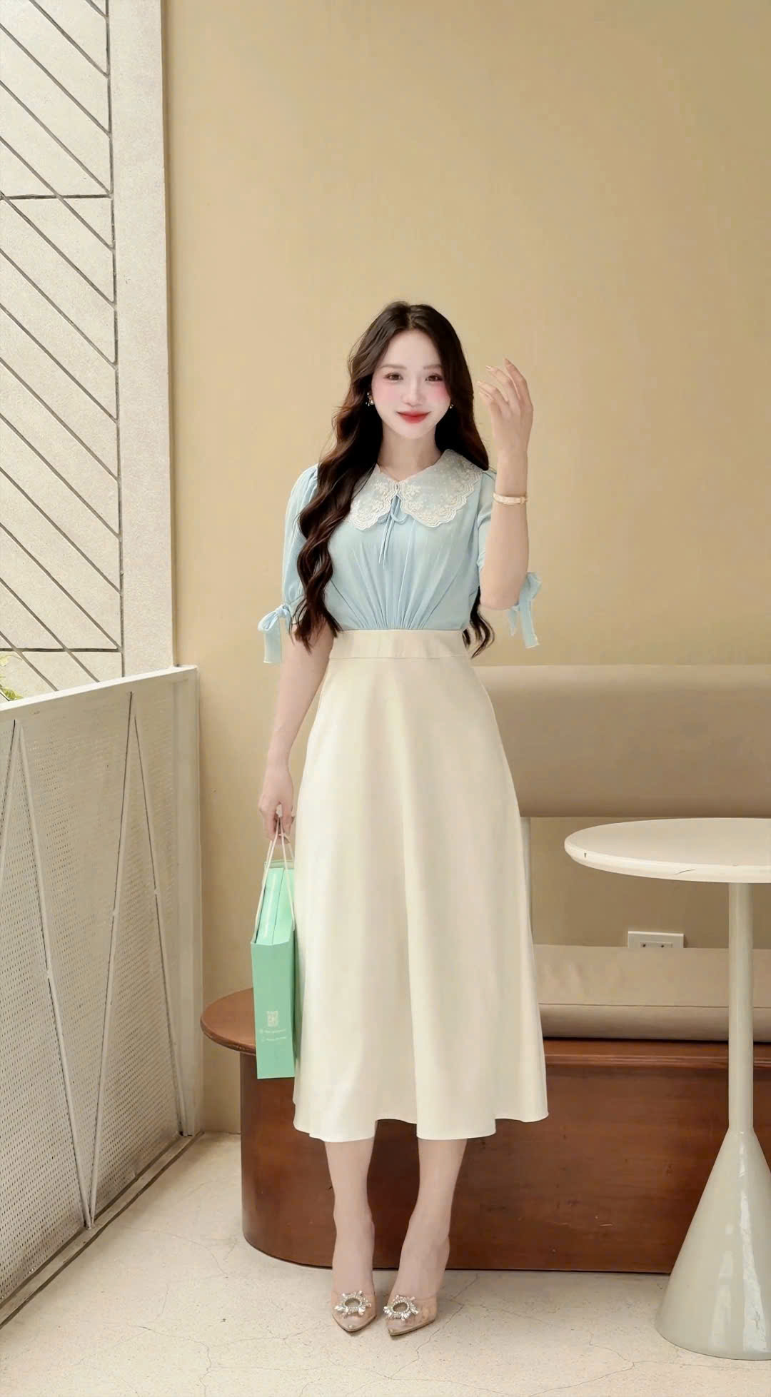 ADELINE HOUSE - VÁY LIÊN CỔ REN THANH LỊCH – NHẸ NHÀNG- TK 196.1