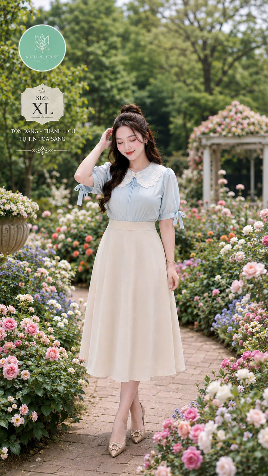 💙💙 ADELINE HOUSE - Váy liền thân xinh xắn phối – NÀNG THƠ CÔNG SỞ - TK196 💙 SIZE XS S M L XL 2XL 3XL 4XL