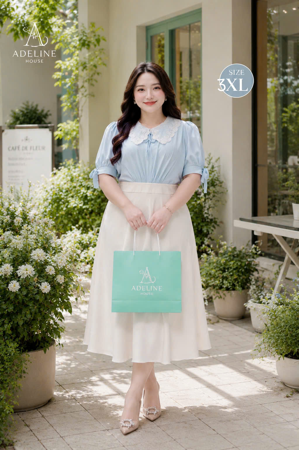 💙💙 ADELINE HOUSE - Váy liền thân xinh xắn phối – NÀNG THƠ CÔNG SỞ - TK196 💙 SIZE XS S M L XL 2XL 3XL 4XL