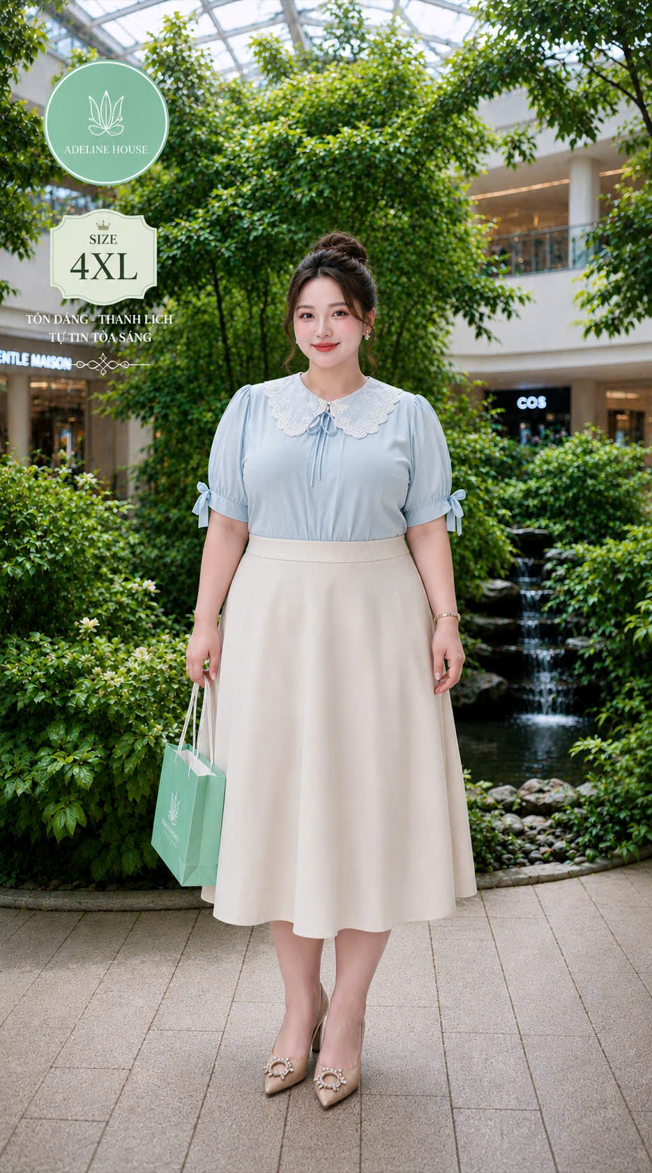 💙💙 ADELINE HOUSE - Váy liền thân xinh xắn phối – NÀNG THƠ CÔNG SỞ - TK196 💙 SIZE XS S M L XL 2XL 3XL 4XL