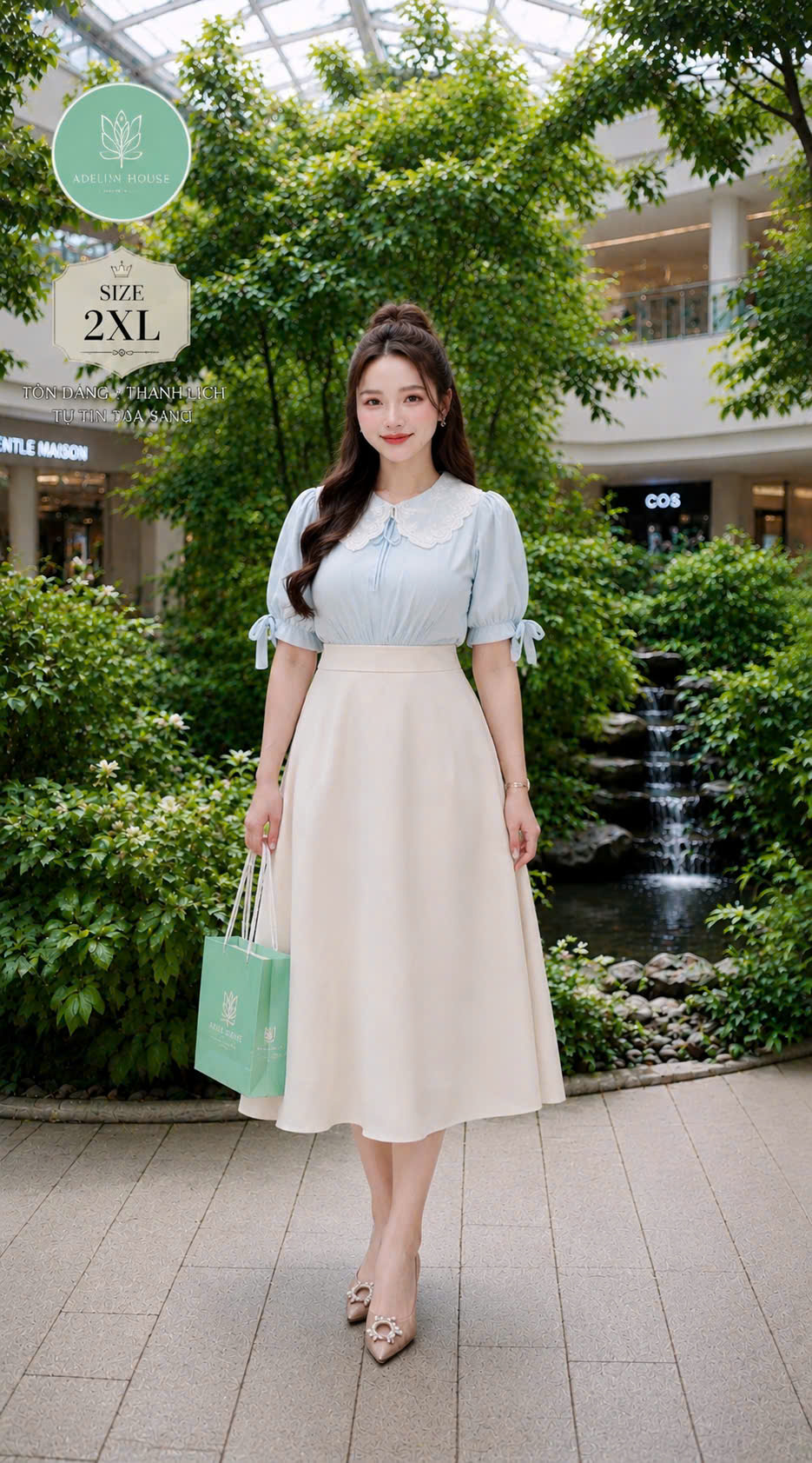 💙💙 ADELINE HOUSE - Váy liền thân xinh xắn phối – NÀNG THƠ CÔNG SỞ - TK196 💙 SIZE XS S M L XL 2XL 3XL 4XL