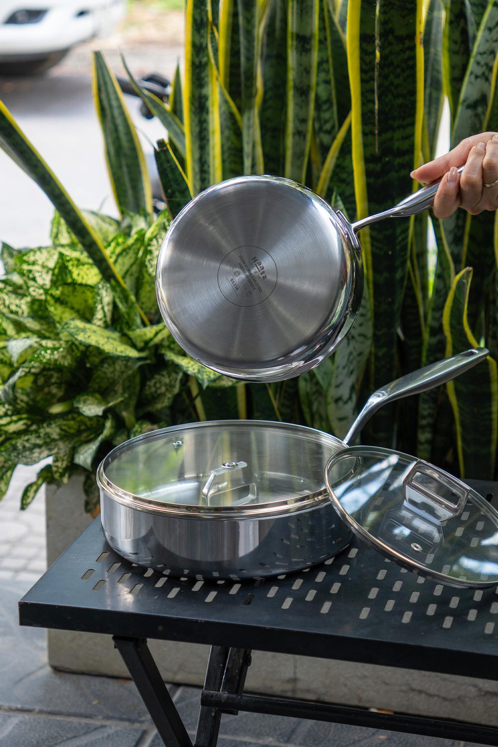 Đáy chảo inox 316 thành đứng Haatz Yeon in ký hiệu SS316