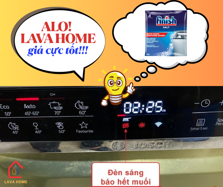 🔔 ĐÈN BÁO HẾT MUỐI TRÊN MÁY RỬA BÁT BOSCH: HIỂU ĐÚNG VÀ XỬ LÝ HIỆU QUẢ
