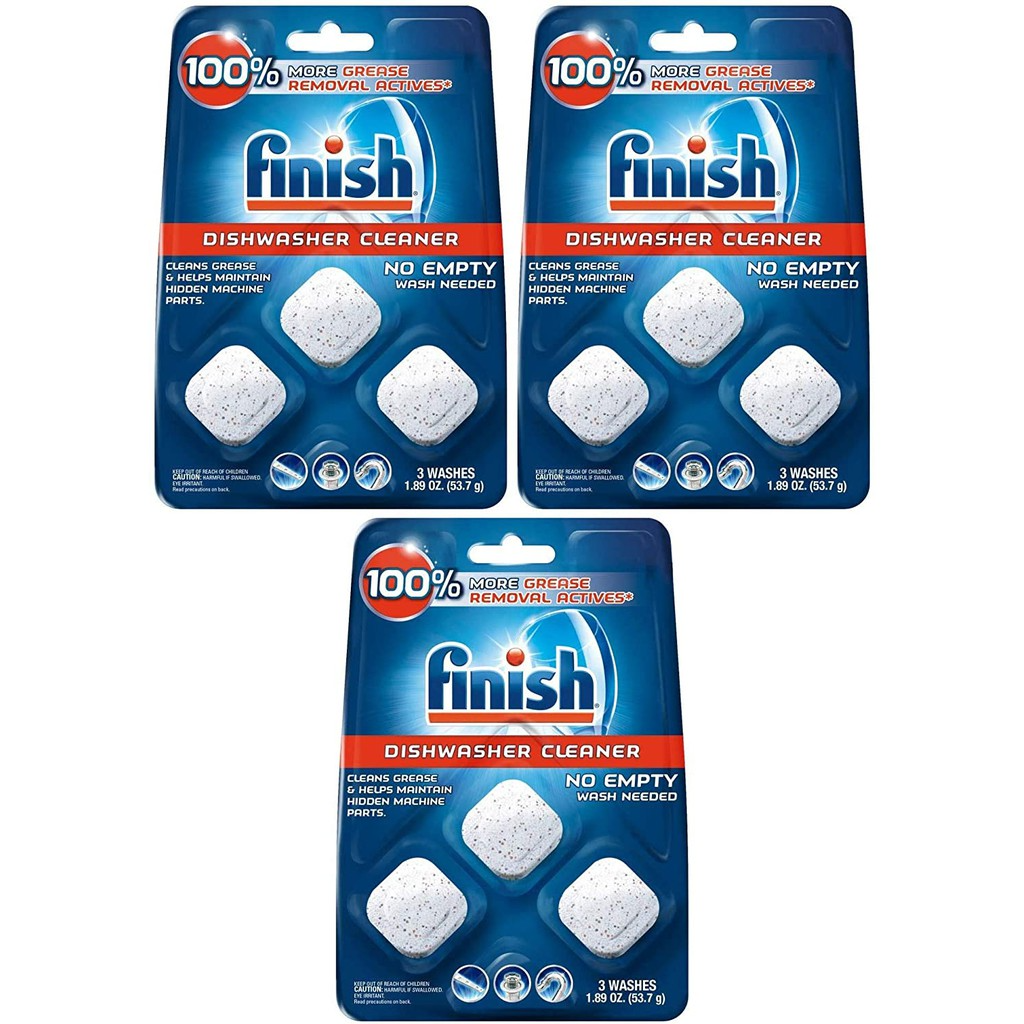 Viên vệ sinh máy rửa bát Finish (vỉ 3 viên)