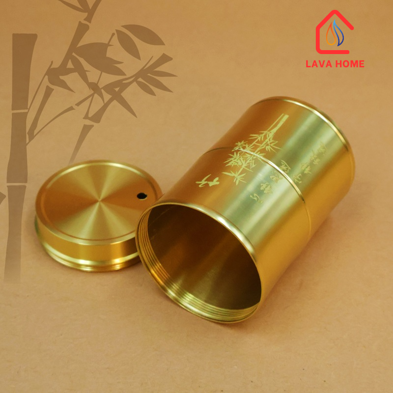 Hộp Đựng Tăm Đồng Thau Hình Trúc Cao Cấp