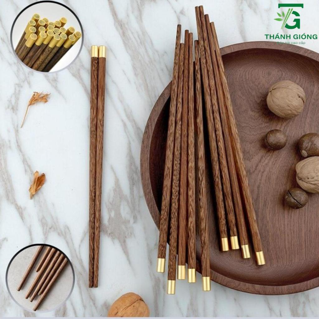 Đũa Gỗ Cánh Gà Tự Nhiên Chữ Phúc Hộp 10 Đôi