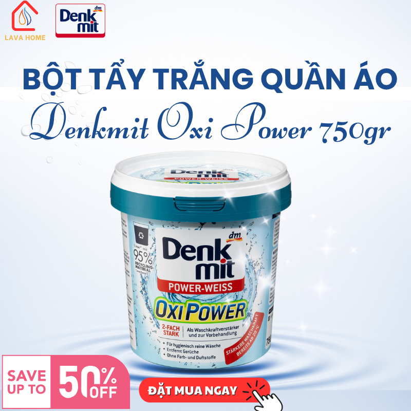 Bột Tẩy Trắng Quần Áo Denkmit Oxi Power 750G - White