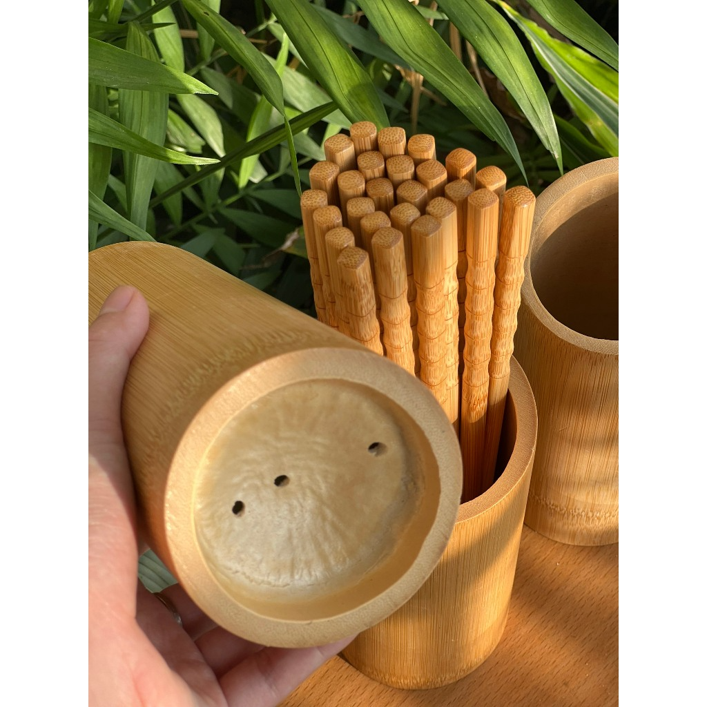 Ống Đựng Đũa Thìa Muỗng Bằng Tre Tự Nhiên