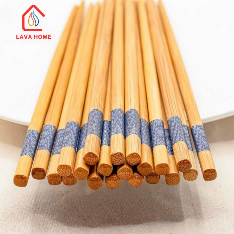 Đũa Tre Cao Cấp Chống Mốc Viền Xanh Hộp 10 Đôi