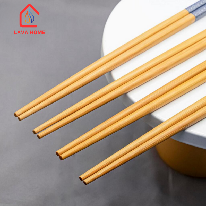 Đũa Tre Cao Cấp Chống Mốc Viền Xanh Hộp 10 Đôi