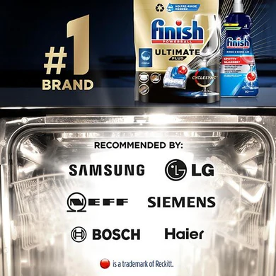 Viên rửa bát Finish Ultimate Plus túi 85 viên hương chanh