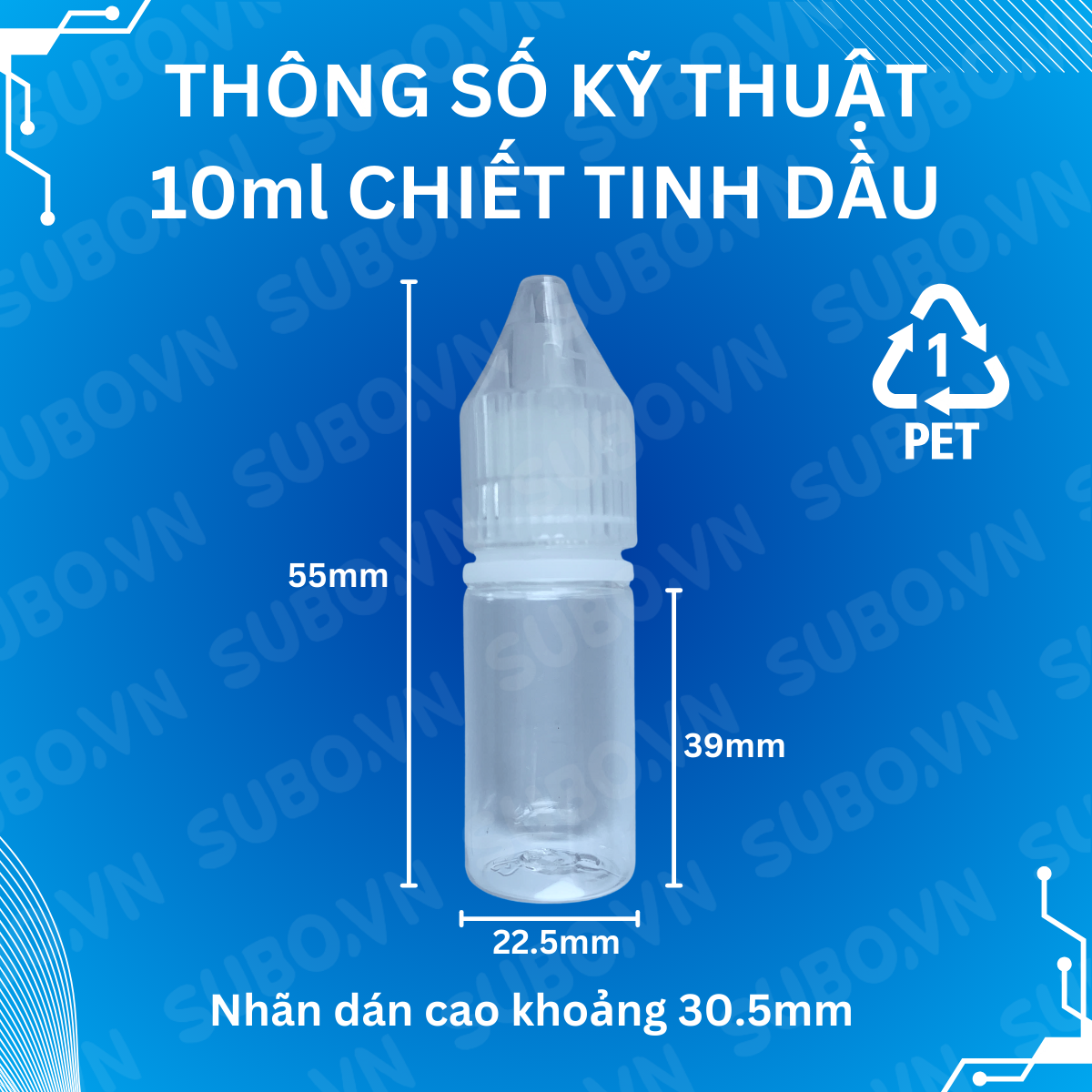 Chai Nhựa PET 10ml Trong Suốt Đựng Tinh Dầu