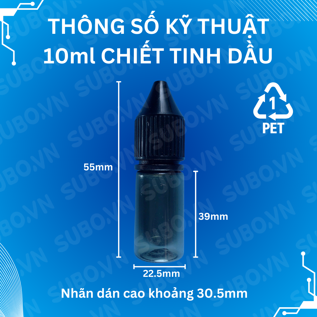 Chai 10ml Nhựa PET Đen Đựng Tinh Dầu