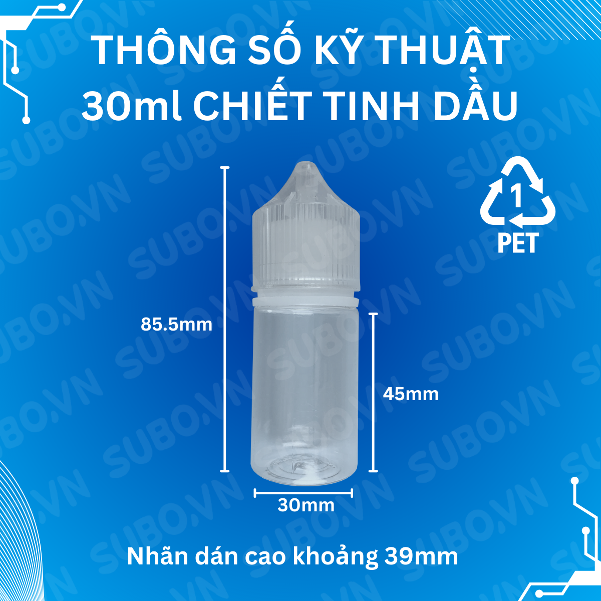 Lọ Tinh Dầu 30ml Nhựa PET Trong