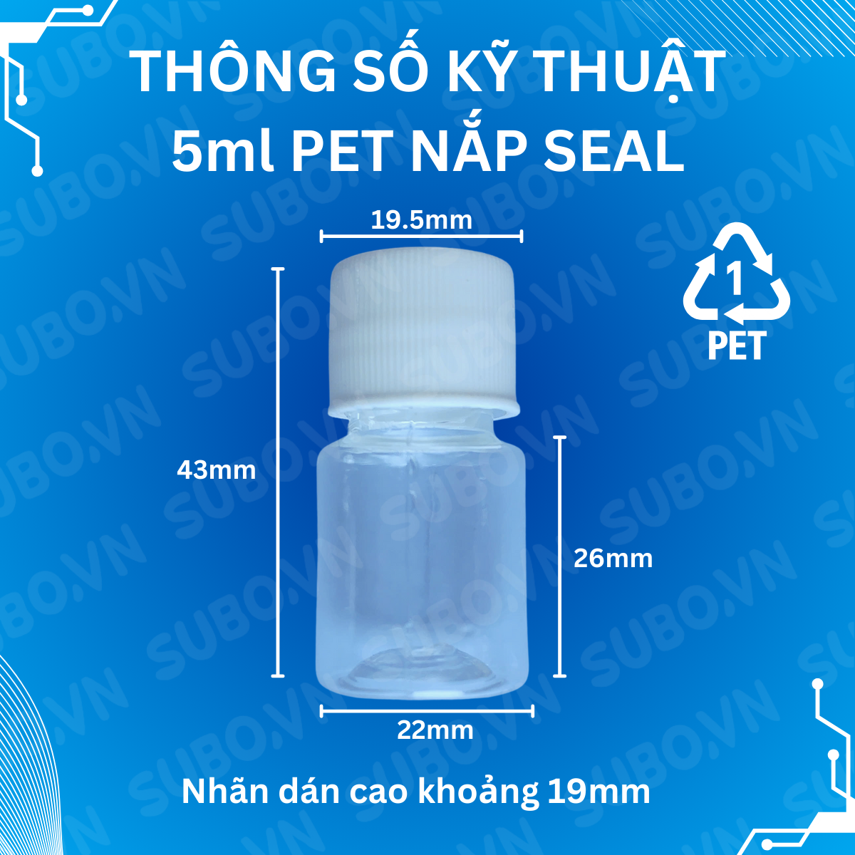 Chai Nhựa 5ml PET Nắp Seal
