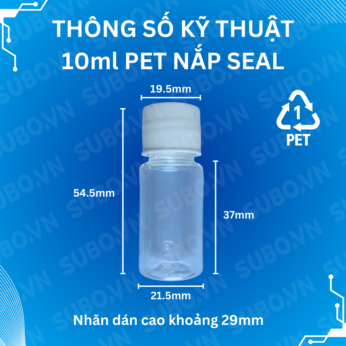 Chai Nhựa 10ml PET Nắp Seal