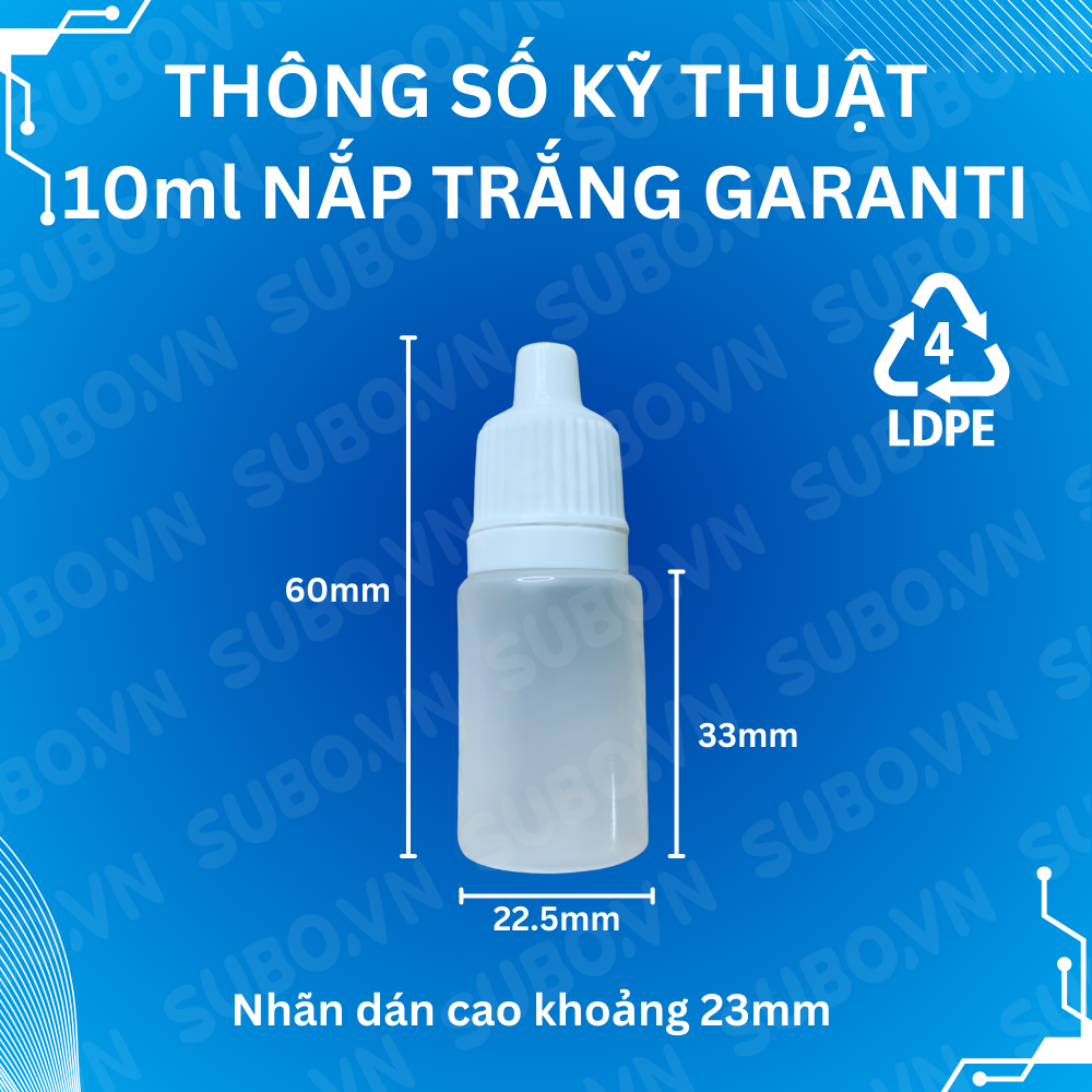 lọ nhot giọt 10ml nắp trắng garanti