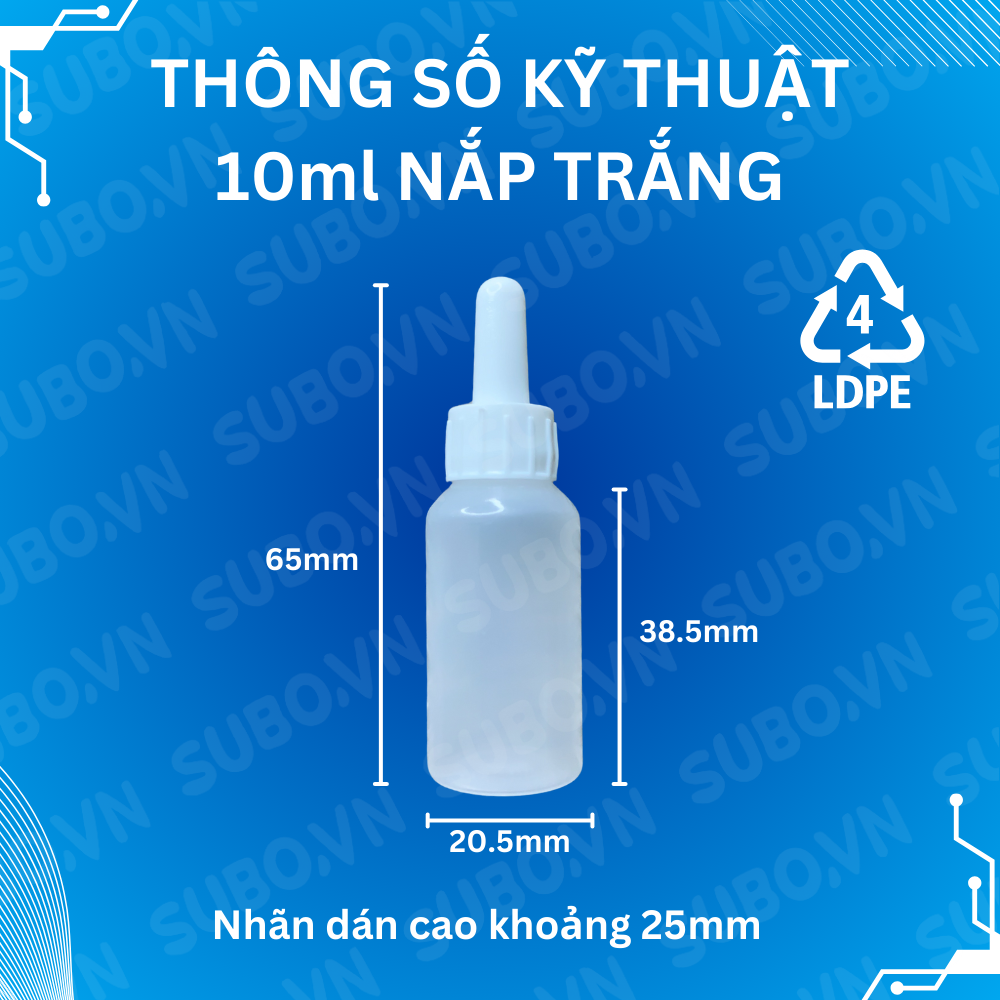 lọ nhỏ mắt 10ml nắp trắng