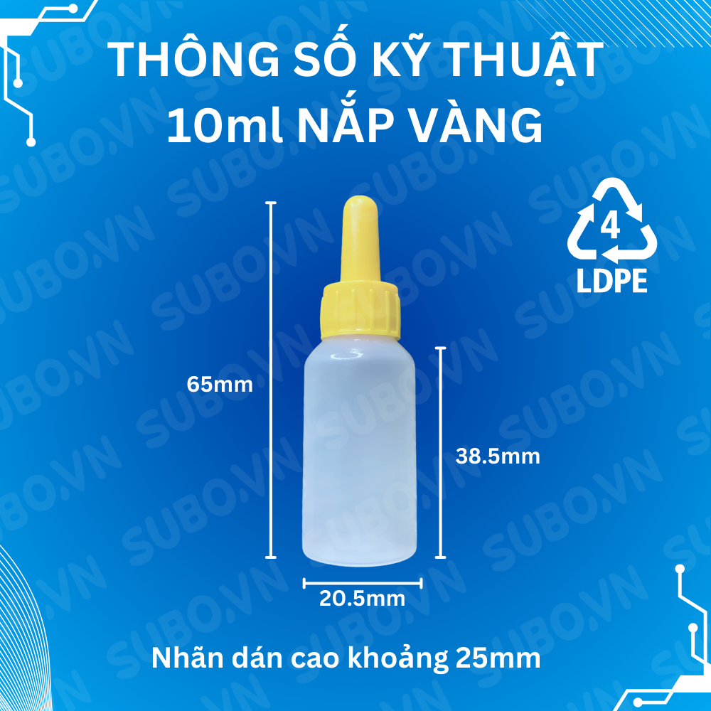 Lọ nhỏ giọt 10ml nắp vàng