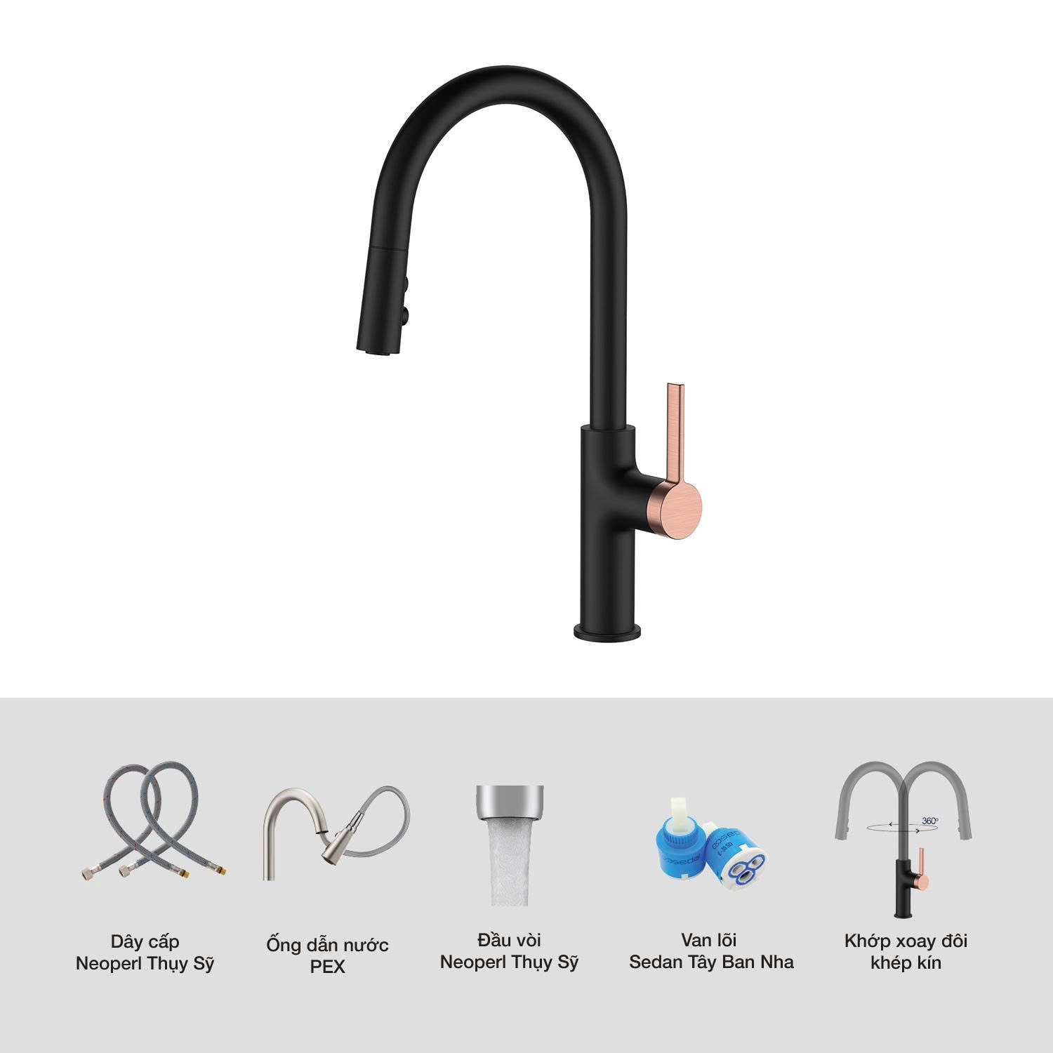 Vòi rửa bát Kluger KLF0005B