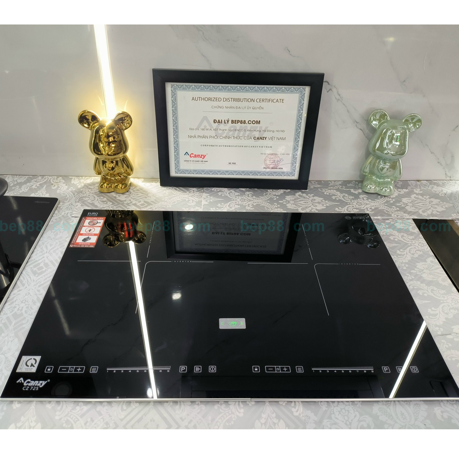 Bếp từ đôi Canzy 725 - Kích thước 60cm