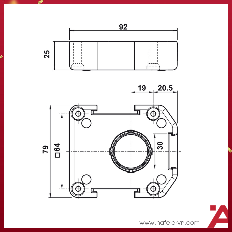 PÁT ĐẾ CHÂN TỦ Hafele 637.38.287