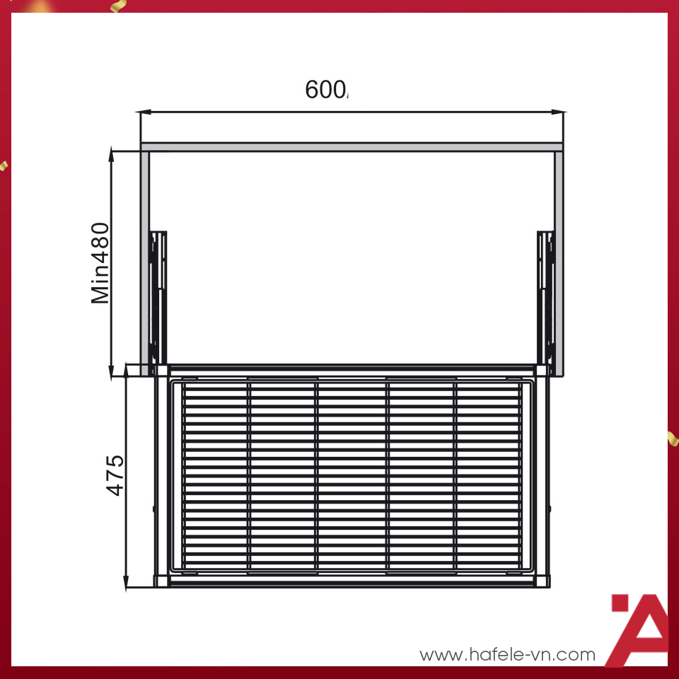 Rổ lưới Bằng Kim Loại 600mm Hafele 807.95.841