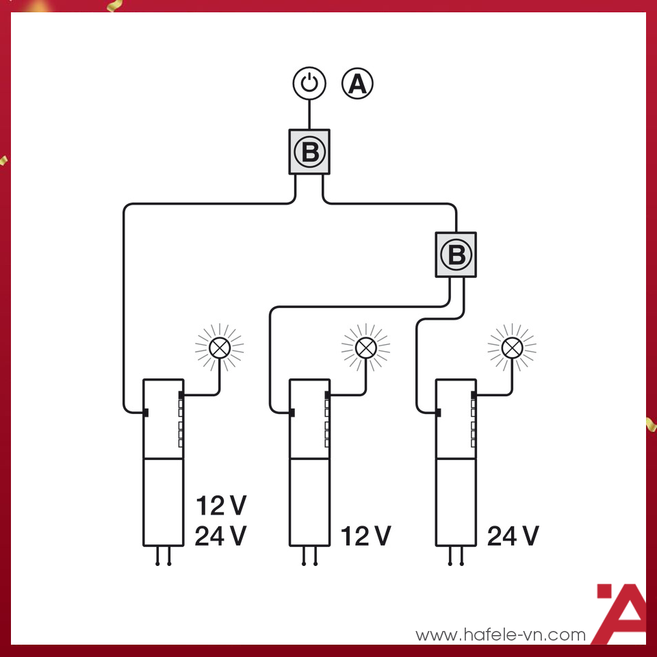 HỘP KẾT NỐI 3 BIẾN ÁP 3X30W HAFELE 833.89.061