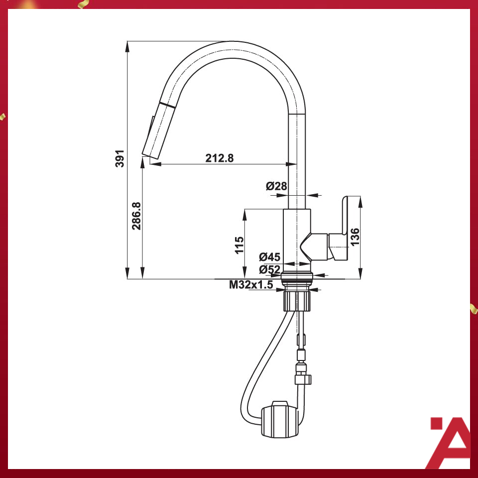 VÒI BẾP Hafele HT21-CH1P245 577.55.220