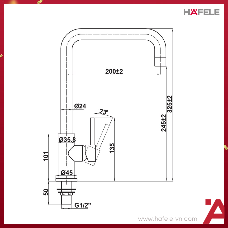 VÒI BẾP Hafele HT21-CC1F245U 577.55.260