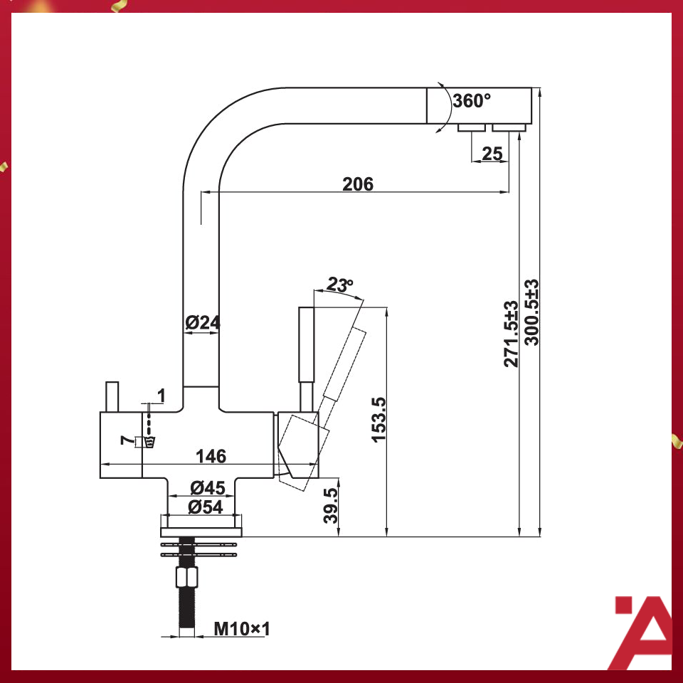 VÒI BẾP Hafele HT21-CH2F271 577.55.210